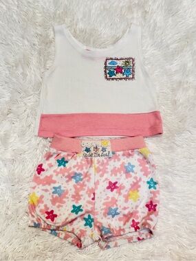 VTG 90s Petite Club Under the Sea Starfish Top & Bloomers Set 18M